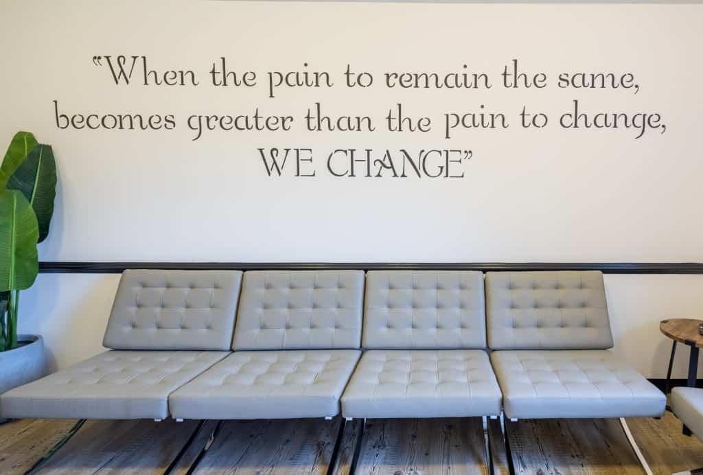 Interior of in patient dual diagnosis addiction treatment center.